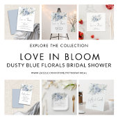 バジェットブルー花模様ラブイン開花ブライダルシャワー