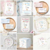 Silly Goose Blue Watercolor Baby Shower Welcome ポスター