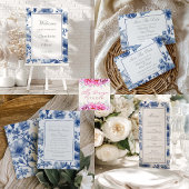 Silver And Navy Blue Wedding QR code RSVP Card