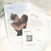 Minimal Romantic Elegant Typography Photo Wedding 招待状