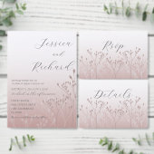 ボホシックバラ金ゴールドボタニカル結婚ズ 招待状 (この独立クリエイターのコレクションをカスタマイズ。)