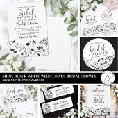 Black White Wildflower サンキューカード