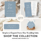 Elegant Dusty Blue Simple Calligraphy Wedding  メニュー