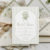 Sage Green Floral Bow Bridal Shower Welcome Sign ポスター