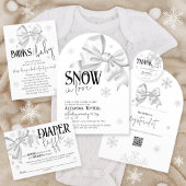 Snow In Love Bow Winter Books for Baby Shower エンクロージャーカード