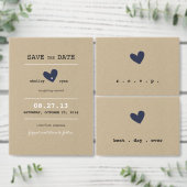 シンプルハートウェディング・セーブ・ザ・デート 招待状 (この独立クリエイターのコレクションをカスタマイズ。)