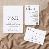 ナターシャフォトモノグラムモダン婚約パーティ 招待状 (この独立クリエイターのコレクションをカスタマイズ。)