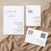 シンプルミニマリスト黒と白モダン結婚の 招待状 (この独立クリエイターのコレクションをカスタマイズ。)