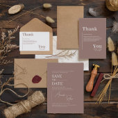 ミニマシンプルリスト茶エレガント色 サンキューカード