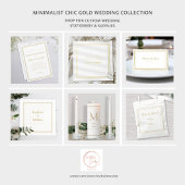 シンプル金ゴールド&ホワモダンイト新婦結婚ズ ペーパープレート