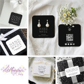 White Minimalist Handmade Artisan Gratitude シール