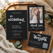 Simple Modern Black & White RSVP Card