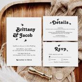 Bold Retro Chic Wedding Invitation 招待状