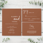 テラコッタモノグラムシンプル 招待状ベリーバンド (この独立クリエイターのコレクションをカスタマイズ。)