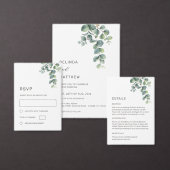 Simple Watercolor Leave Greenery Wedding Enclosure エンクロージャーカード (この独立クリエイターのコレクションをカスタマイズ。)