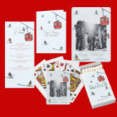 アーチ写真スキーのハッピーホリデーカード 招待状