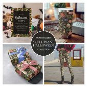 スカル植物きのこ花抽象芸術ハロウィーン エプロン