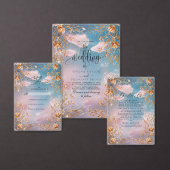 Sky of Love Golden flowers 結婚's エンクロージャーカード (この独立クリエイターのコレクションをカスタマイズ。)