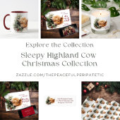 眠いハイランド牛 ラウンドシール