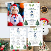 Winter Onederland Snowman 1st Birthday スタンダードカクテルナプキン