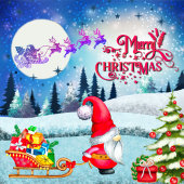 雪の多いクリスマス格言とサンタのそりのプレゼント ペーパープレート