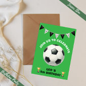 サッカー 誕生日パーティ 招待状 少年 名前と年齢を編集可能