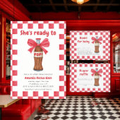 She is Ready to Pop Soda Bottle Baby Shower スクエアシール