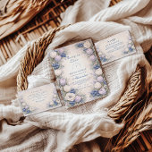 Soft Blue Berry Botanicals Bridal Shower 招待状
