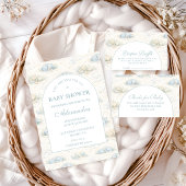 Soft Blue Dino Baby Shower スタンダードカクテルナプキン