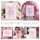 Script Blush Bow Diaper Raffle Insert エンクロージャーカード