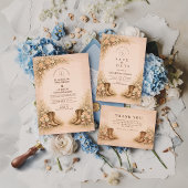 Soft Blush Western Boots Wedding 招待状