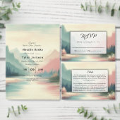 Soft Echoes of the Mountains Wedding 出欠カード (この独立クリエイターのコレクションをカスタマイズ。)