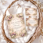 Soft Fig Garden Baby Shower 招待状