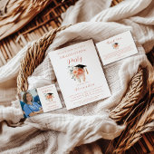 Soft Floral Tooth Graduation Party 招待状