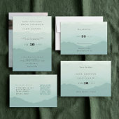 ソフトグリーン山結婚式招待状 招待状