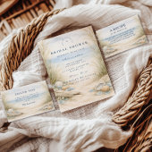 Soft Ocean Blue Bridal Shower 招待状