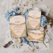 Soft Pastel Countryside Meadow Wedding 招待状