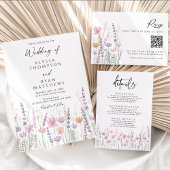 Soft Pastel Wildflower Wedding Details エンクロージャーカード