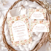 Soft Pink Fairy Baby Shower Diapper Raffle エンクロージャーカード