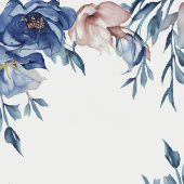 Soft Watercolor Blue Floral 招待状