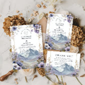 Soft Wildflower Mountain Wedding サンキューカード