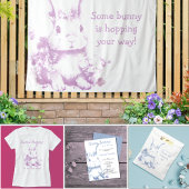 Blue Baby Bunny Baby Shower  缶バッジ