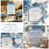 何かエレガントブルーアジサイブライダルシャワー タペストリー