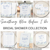 私が行う前に何か青いフローラブライダルシャワー 招待状