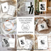 I Have Found the One Black and White Floral 招待状