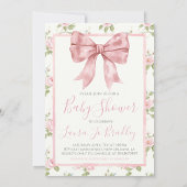 ピンクボウ赤ちゃんシャワーブックリクエストカード エンクロージャーカード