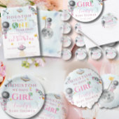 宇宙ガール宇宙飛行士ピンクのロケット星赤ちゃんシャワー ラウンドシール