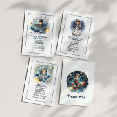 "2つの月"ロケット幼児の誕生日パーティー 招待状