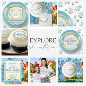 ガールズカラフルスプラッシュプールパーティー誕生日 招待状