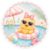 Splish Splash Duck Pool 誕生日招待状 | ピンク 招待状